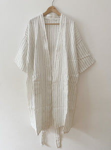 Linen Kimono tennis stripes
