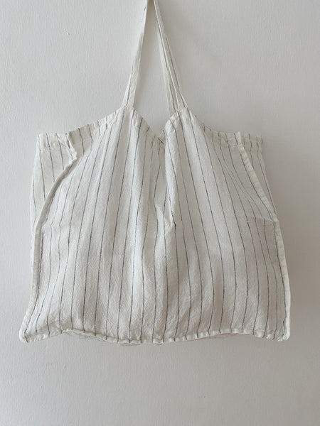 Linen Bag tennis stripe