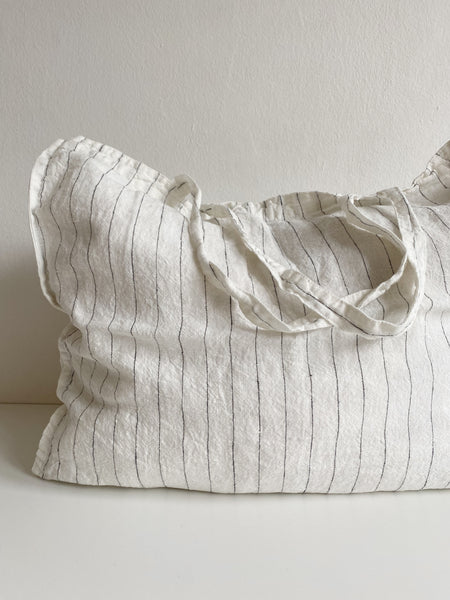 Linen Bag tennis stripe