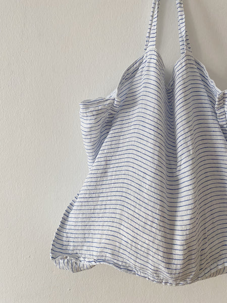 Linen Bag atlantic blue stripe