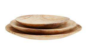 Madam Stoltz wooden plates set holz Platte Teller rund