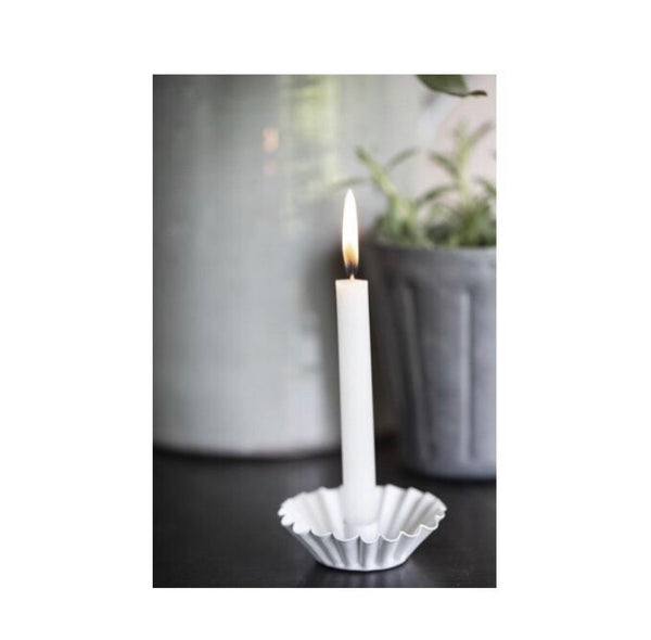 Ib Laursen Kerze weiß dünn Candle thin white 20 cm