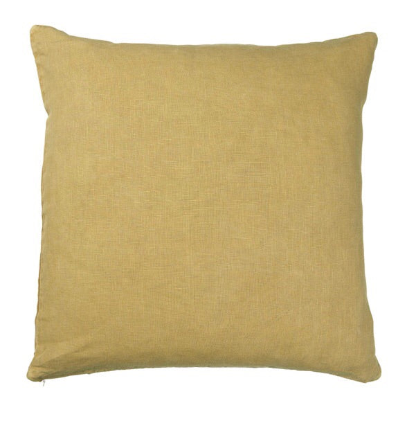 Ib Laursen Kissen mustard gelb 50x50 cm leinen Bezug Cushion Cover Pillowcase Yellow